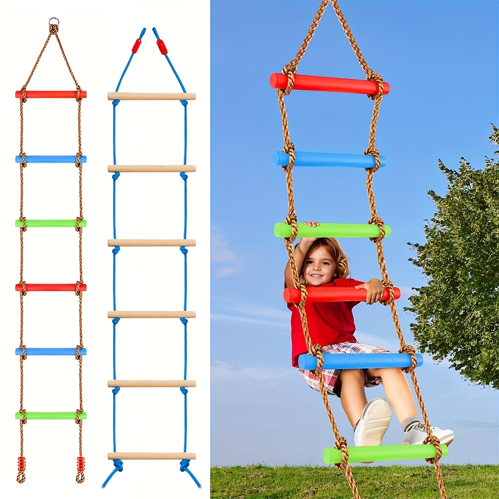 سلم تسلق ملون للأطفال مع أرجوح - مراجعة Outdoor Sport Climbing Gear وسعره