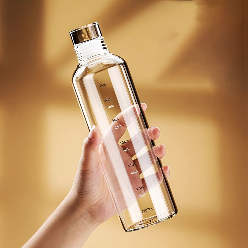 زجاجة ماء رياضية زجاجية بسعة 5 - مراجعة Outdoor Sport Glass Water Bottle وسعره